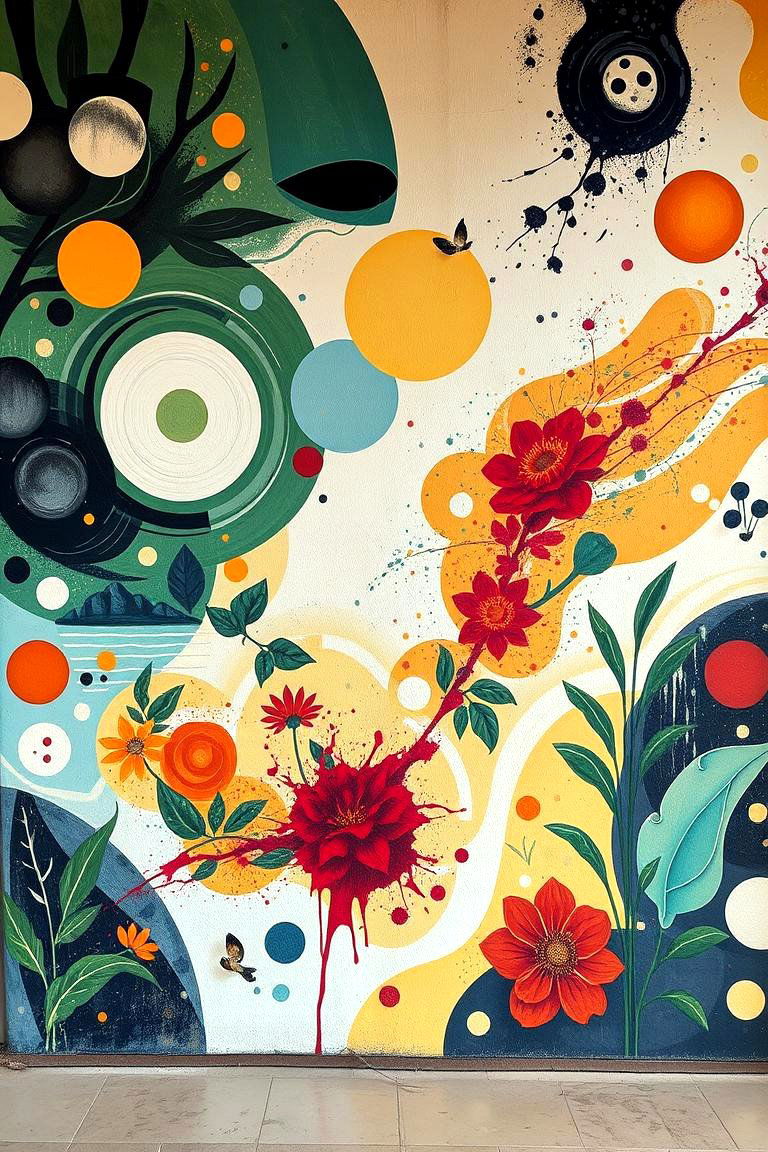 Abstract Nature Mural - 24 Garden Mural Ideas