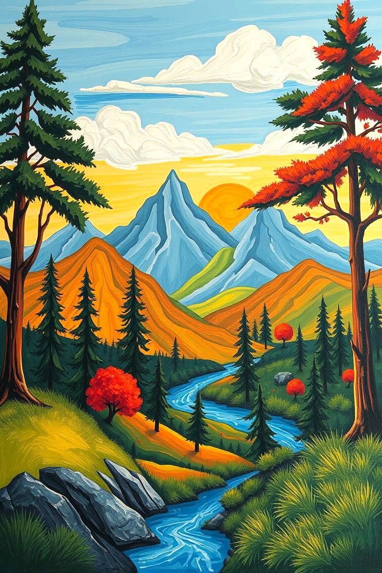 Abstract Nature Scenes - 24 70s Van Art Ideas
