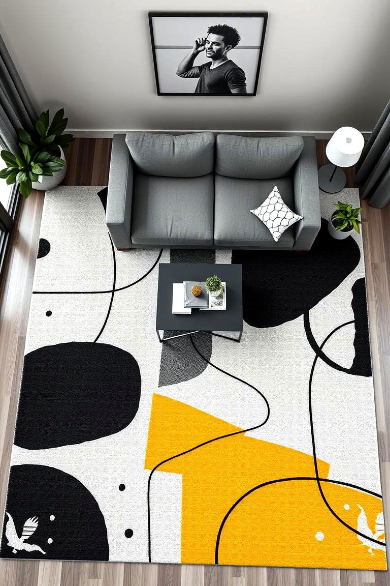 Abstract Rug with Bold Patterns - 24 Hypebeast Room Decor Ideas