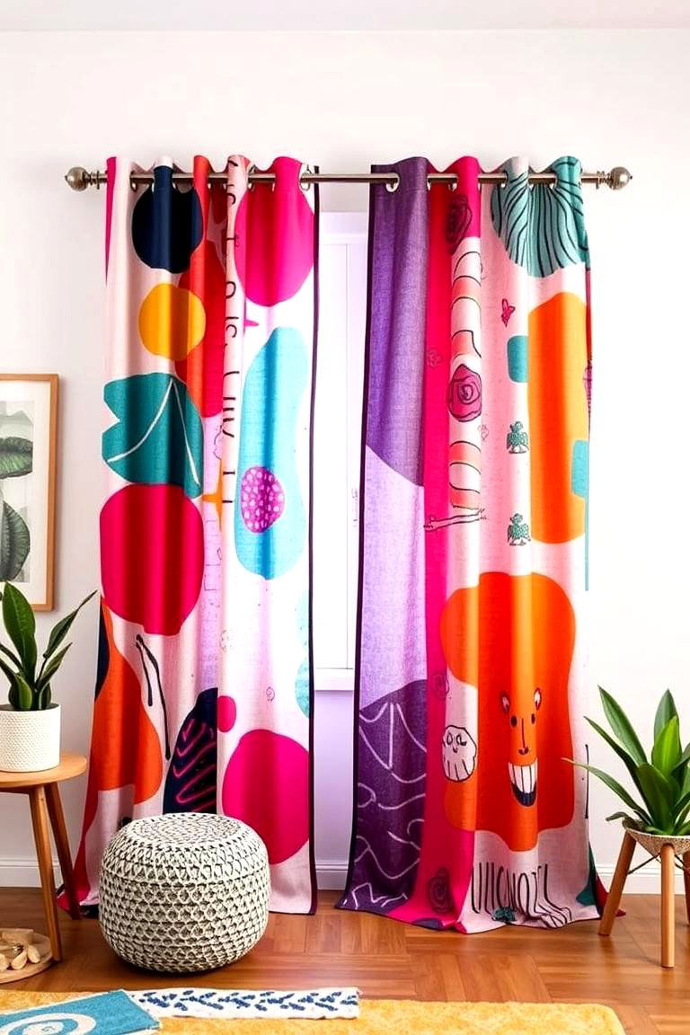 Abstract Whimsy Creative Boho Prints - 24 Boho Curtain Ideas