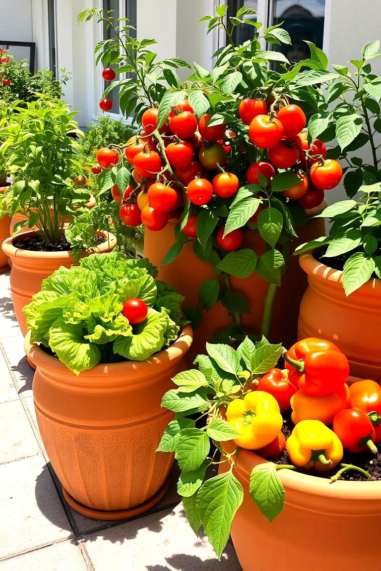Abundant Container Vegetable Patch - 24 Patio Garden Ideas