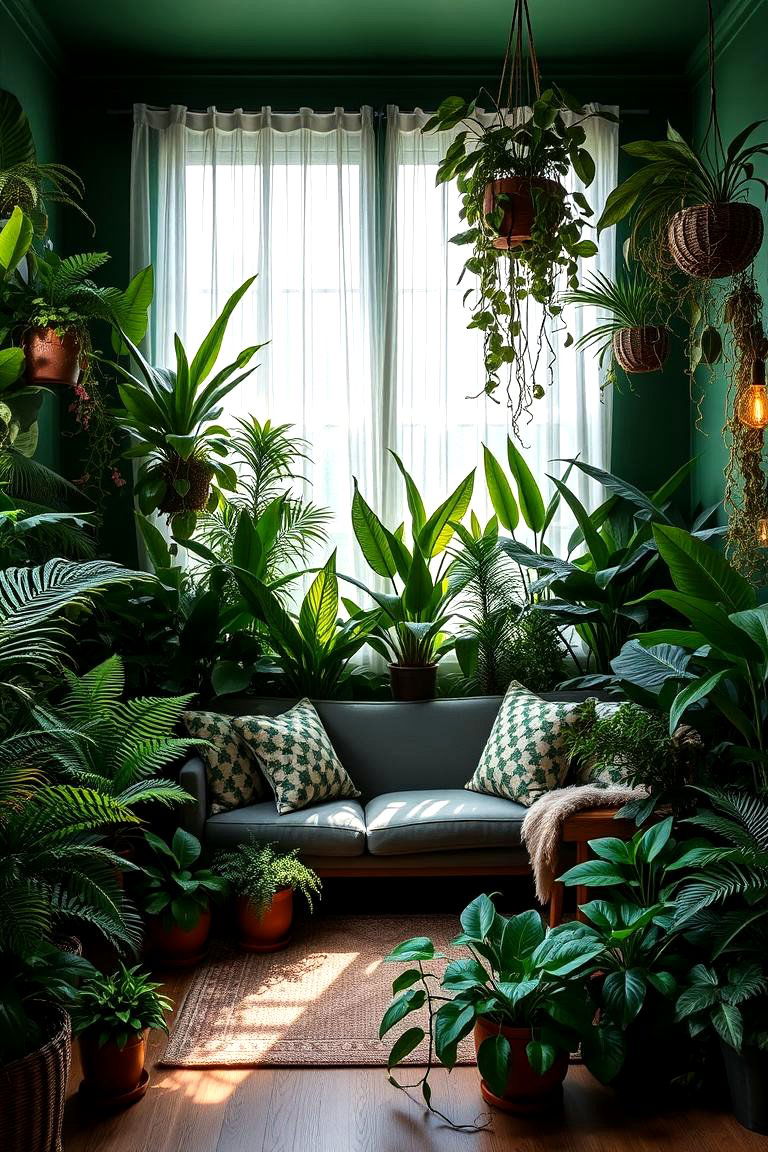 Abundant Indoor Plants - 24 Moody Boho Living Room Ideas