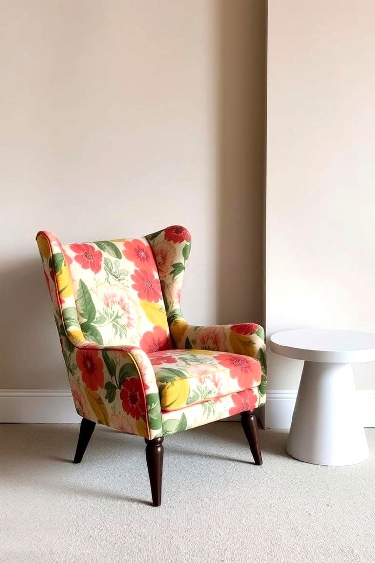 Accent Chairs in Bold Prints - 27 1950s Living Room Ideas