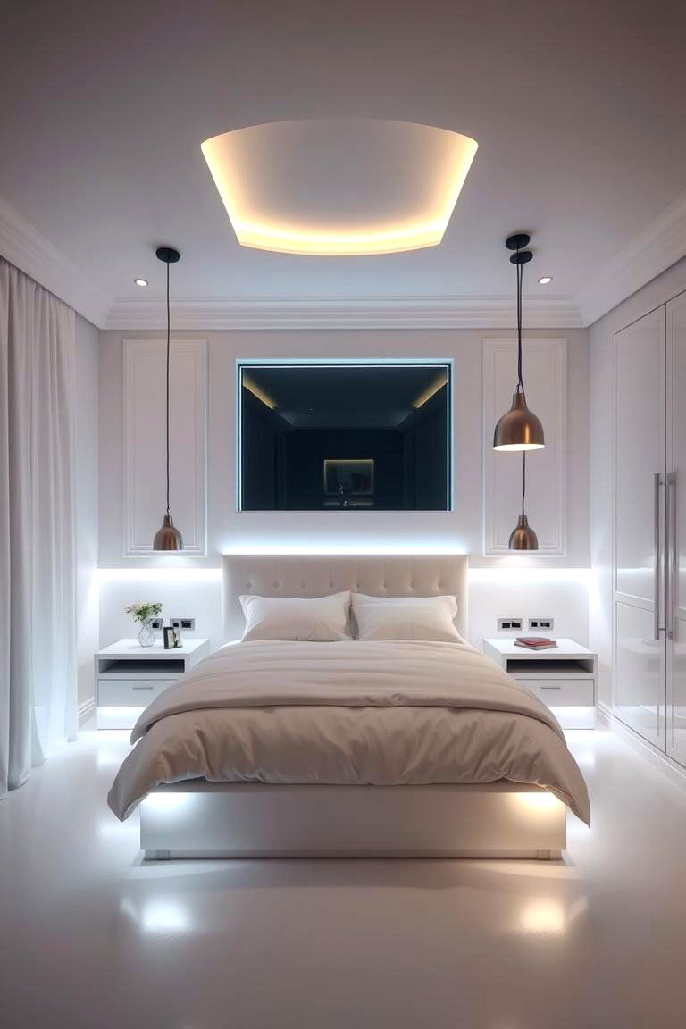 Accent Lighting Innovations - 24 Small White Bedroom Ideas