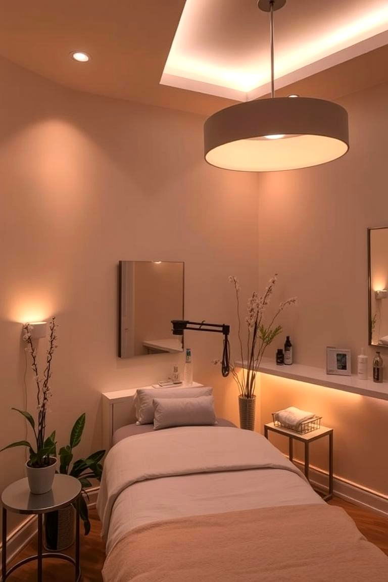 Accent Lighting for a Soft Glow - 24 Esthetician Room Ideas