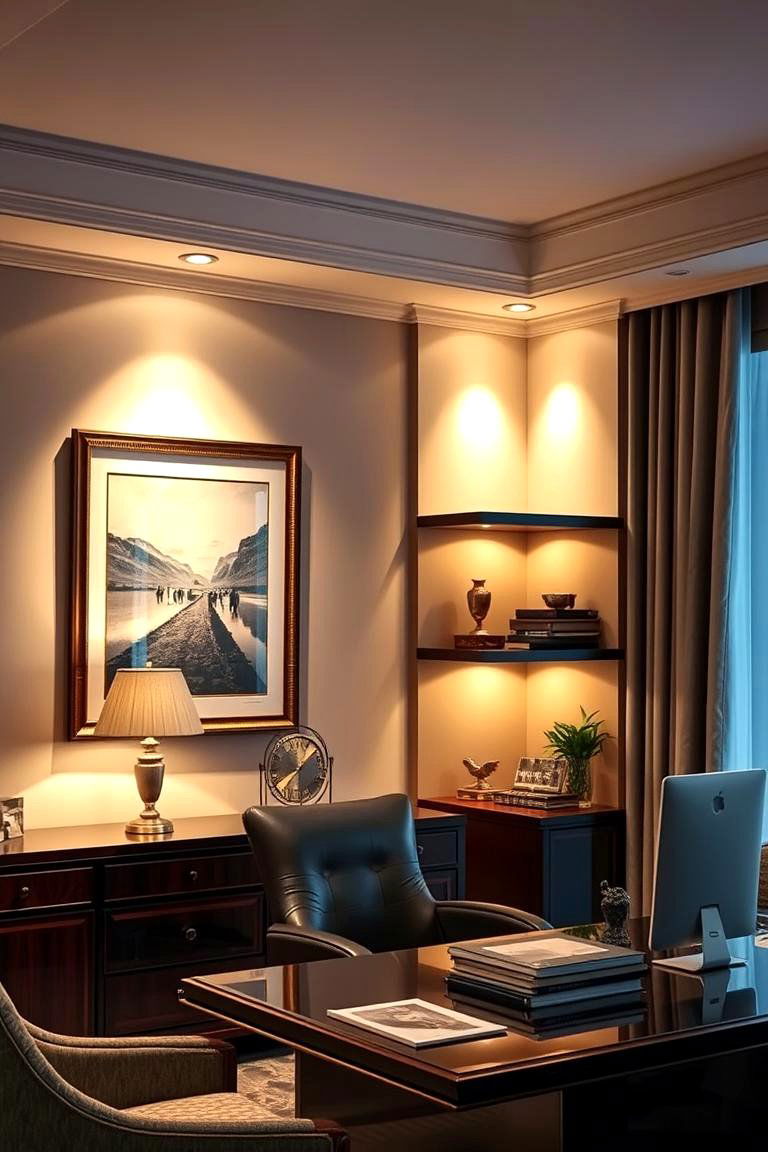 Accent Lights for Artwork - 24 Home Office Lighting Ideas