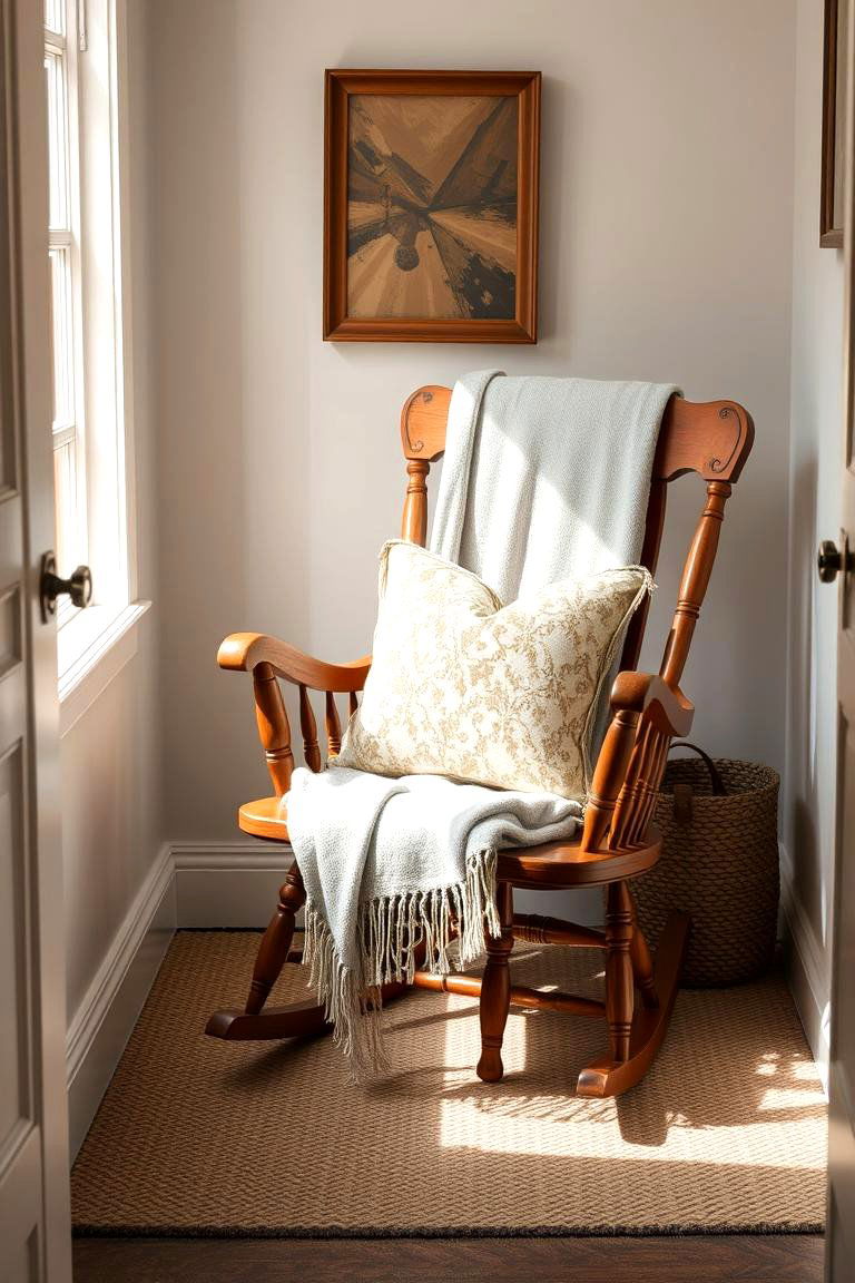 Accent Rocking Chair Nook - 24 Bedroom Seating Area Ideas