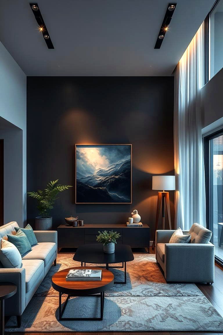 Accent Spot Lighting - 24 Living Room Ceiling Lighting Ideas