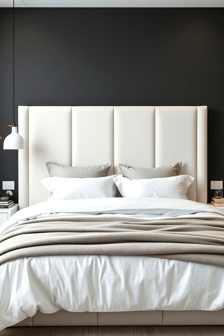 Accent Wall Impact - 24 Grey and White Bedroom Ideas
