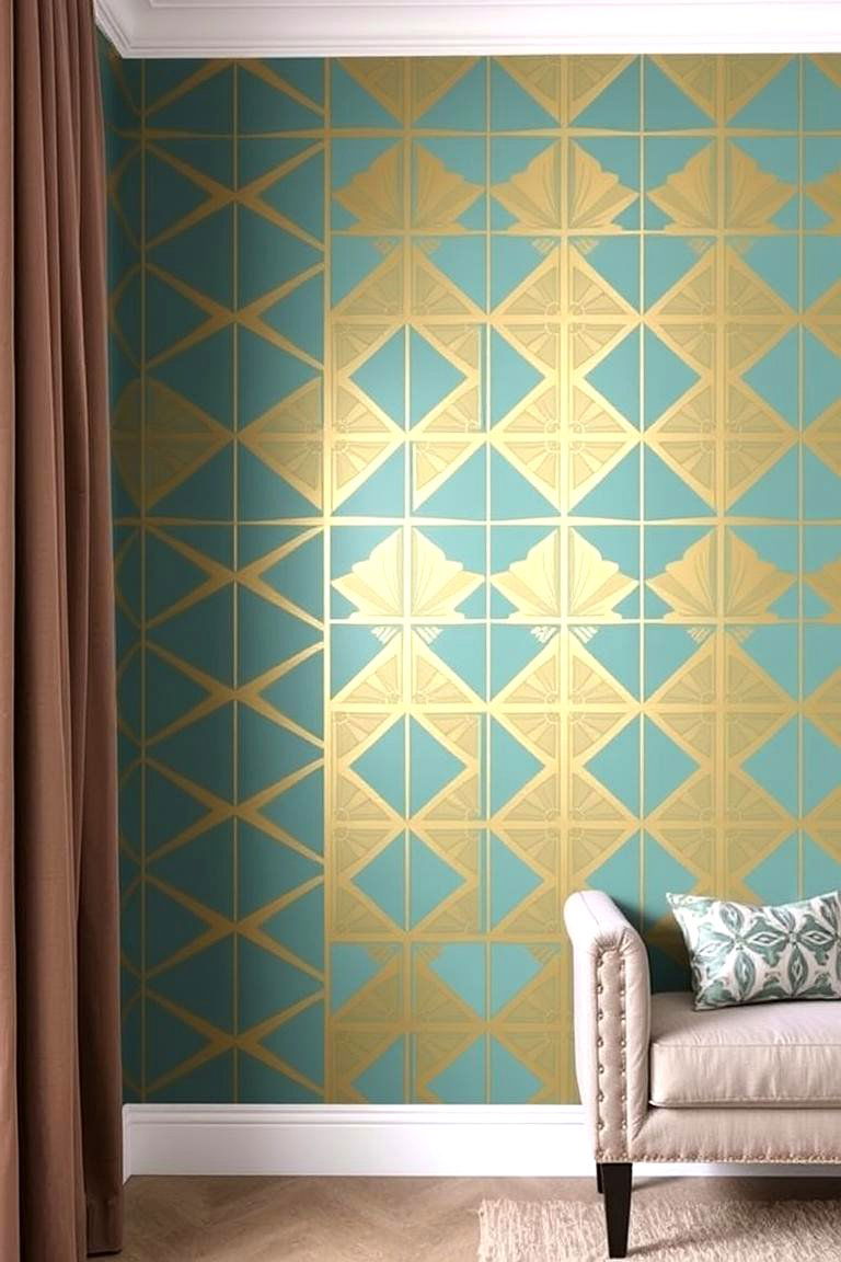 Accent Wall with Bold Wallpaper - 24 Exterior Color Palettes for Small Homes