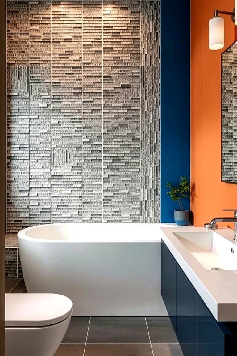 Accent Walls - 24 Modern Bathroom Ideas