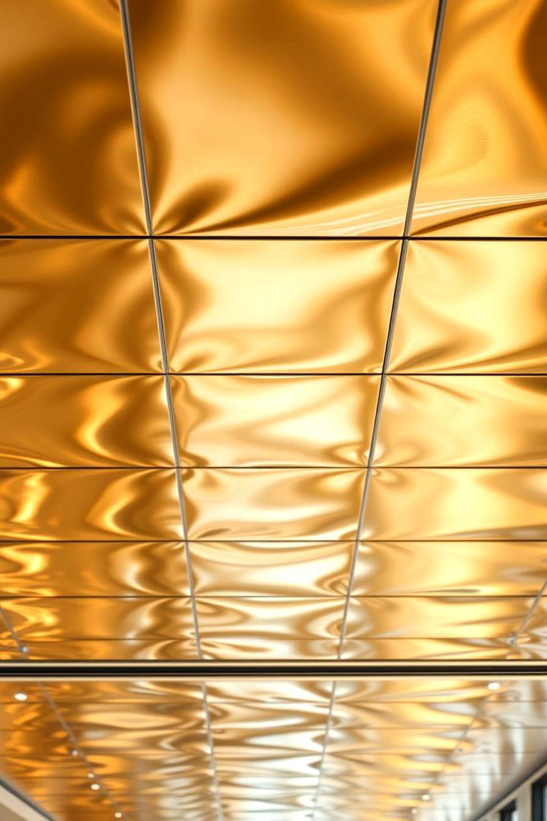 Accent with Metallic Finishes - 24 Drop Ceiling Lighting Ideas