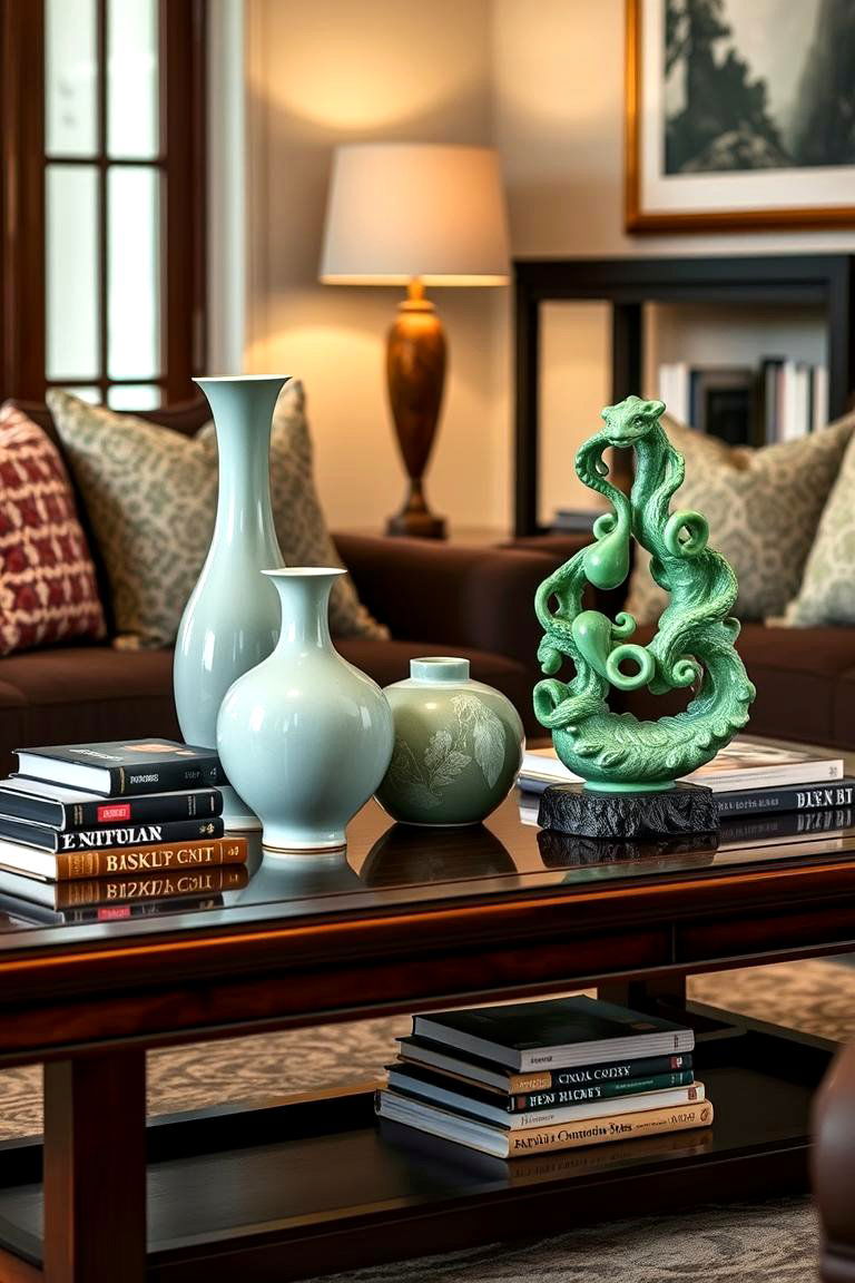 Accentuate with Green Decorative Objects - 24 Green Living Room Ideas