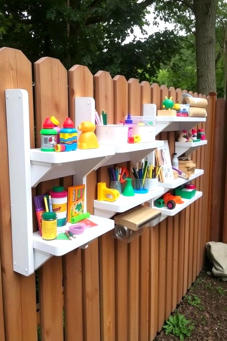 Accessible Wall Mounted Shelves - 24 Outdoor Toy Storage Ideas
