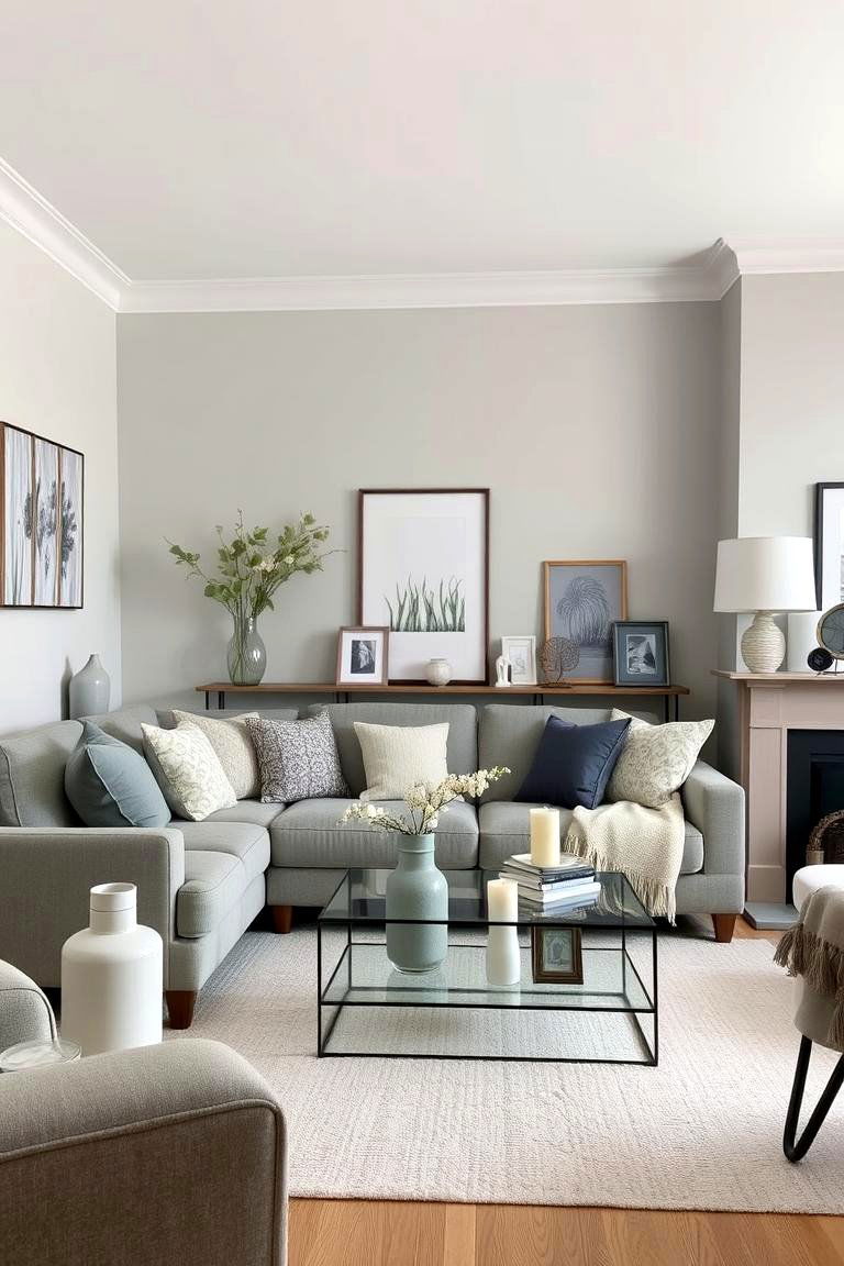 Accessorize with Grey Decorative Items - 24 Grey Living Room Ideas