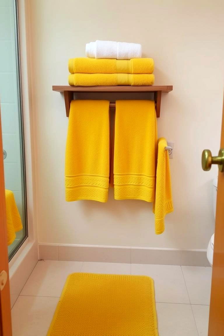 Accessorize with Yellow Textiles - 24 Yellow Bathroom Ideas