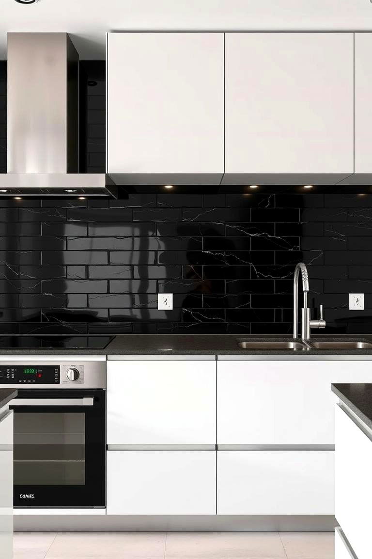 Achieving a Sleek Look with Kitchen Black Backsplash - 24 Kitchen With Black Backsplash