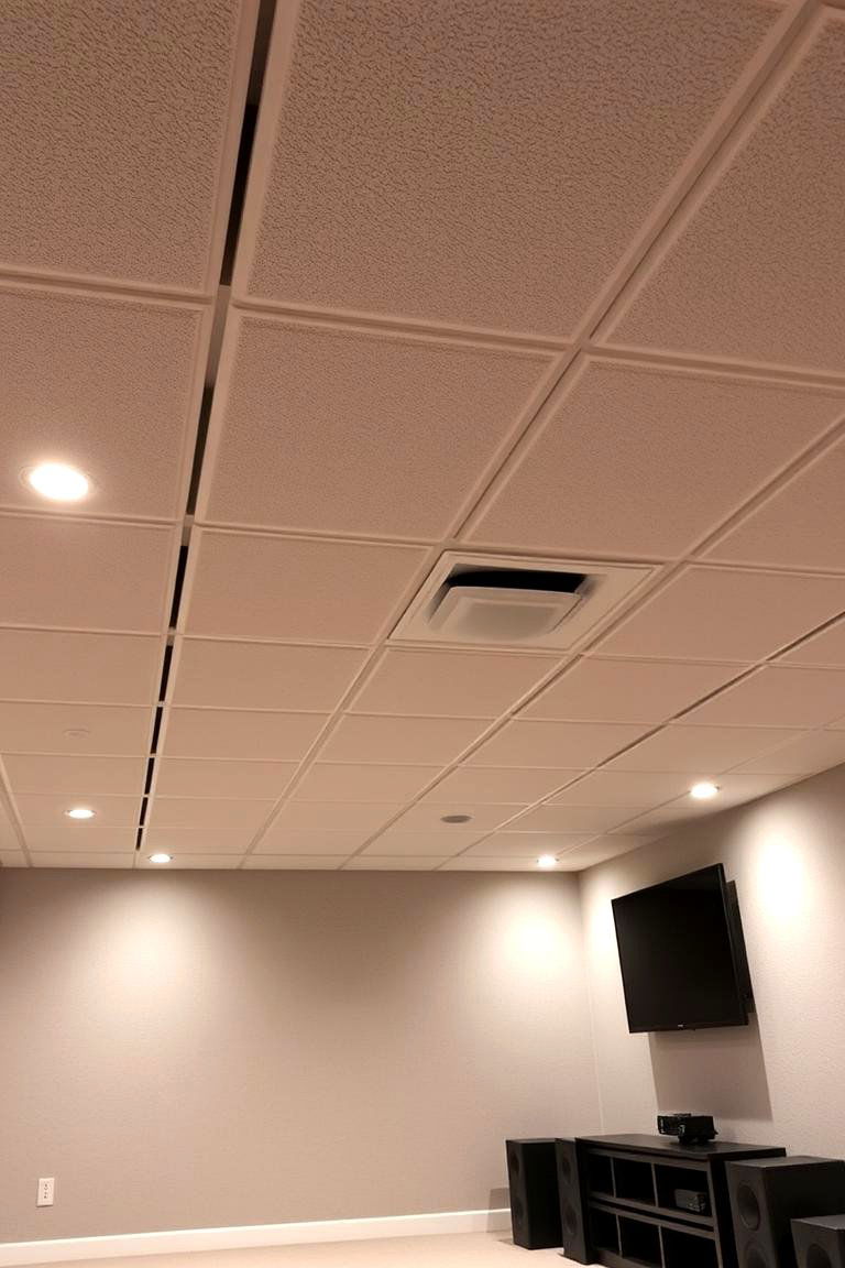 Acoustic Tile Ceilings - 24 Basement Drop Ceiling Ideas