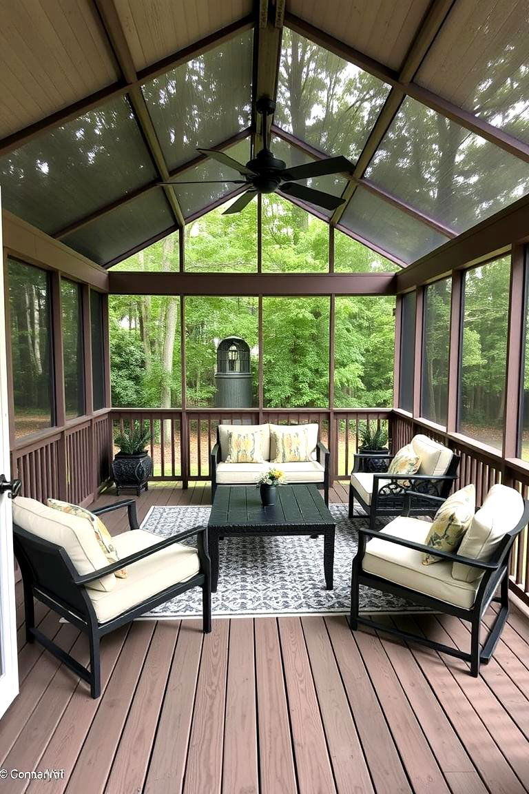 Adaptable Screened in Deck with Modular Furniture - 24 Screened-in Deck Ideas