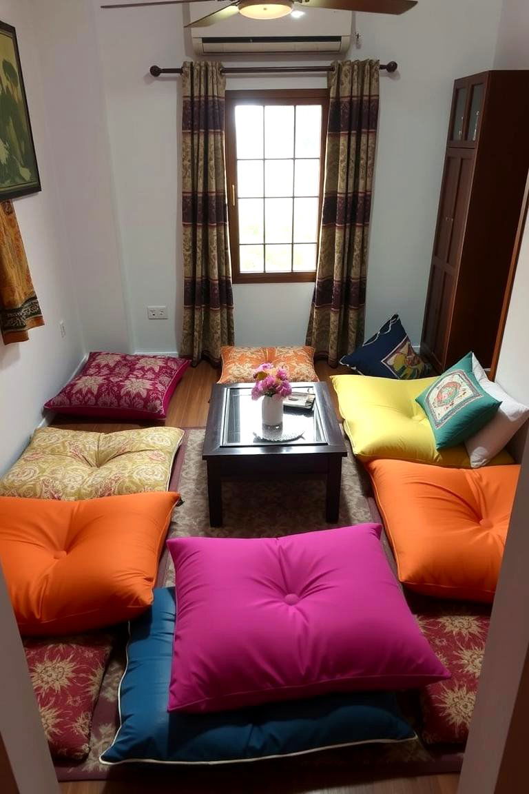 Add Cozy Comfort with Floor Cushions - 24 Small Living Room Ideas