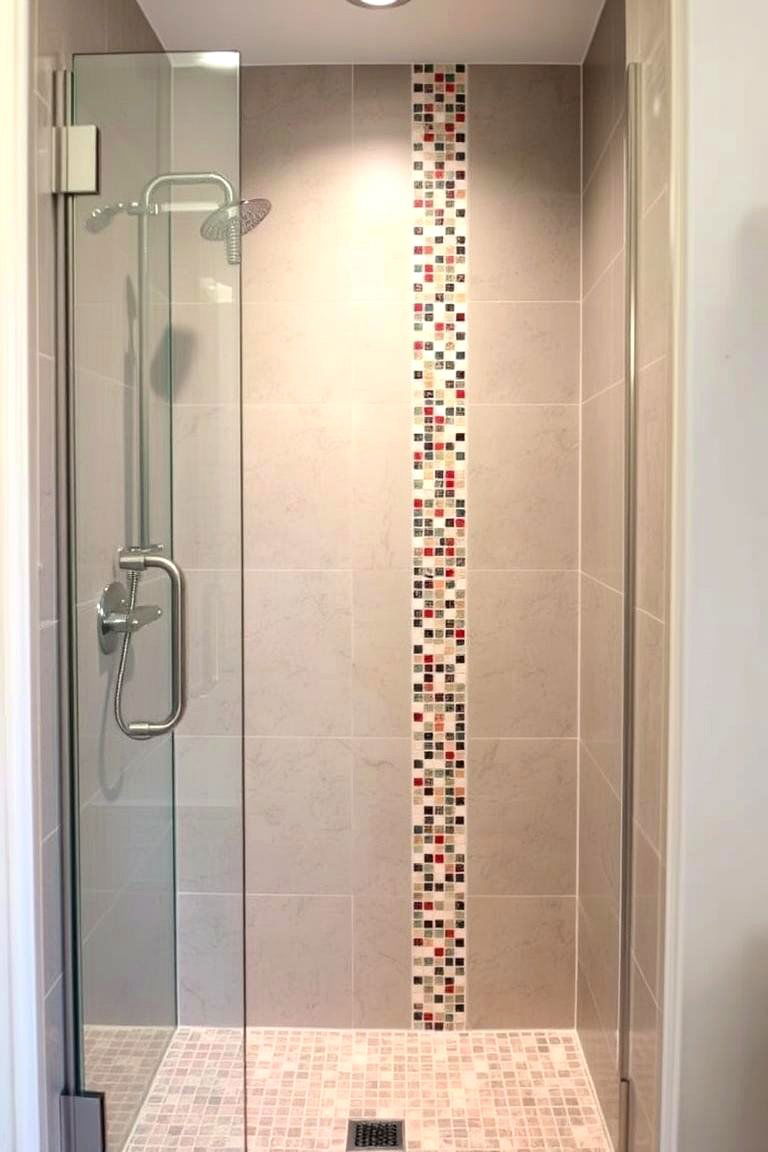 Add Detail with Mosaic Tile Accents - 24 Small Bathroom Walk-in Shower Ideas