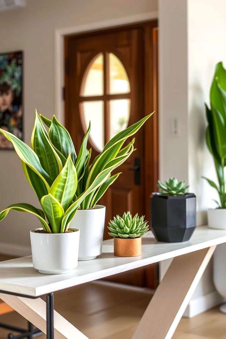 Add Fresh Greenery or Plants for a Touch of Nature - 24 Entry Table Decor Ideas