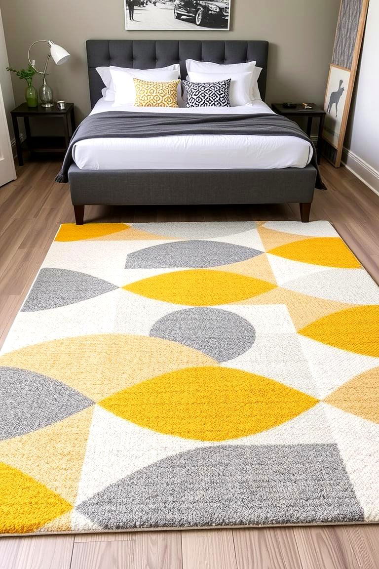 Add Modern Flair with Geometric Yellow Patterns - 24 Yellow Bedroom Ideas
