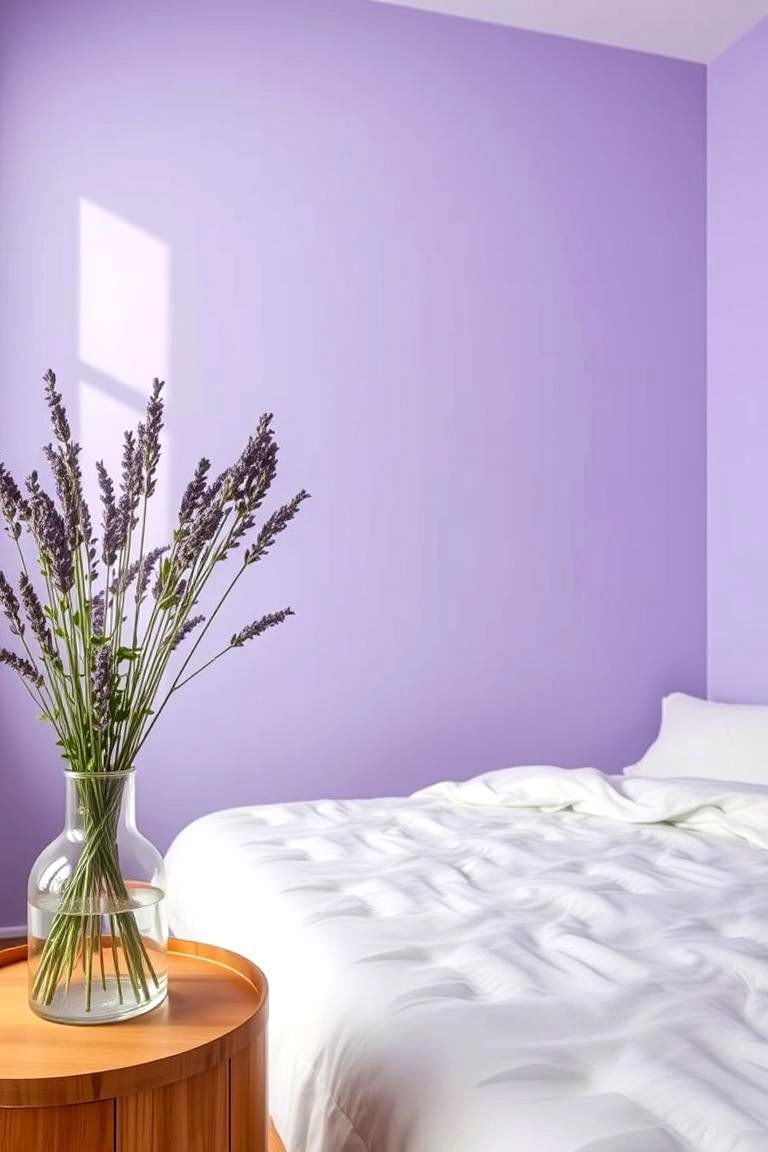 Add Natural Touches with Purple Flowers and Plants - 24 Purple Bedroom Ideas