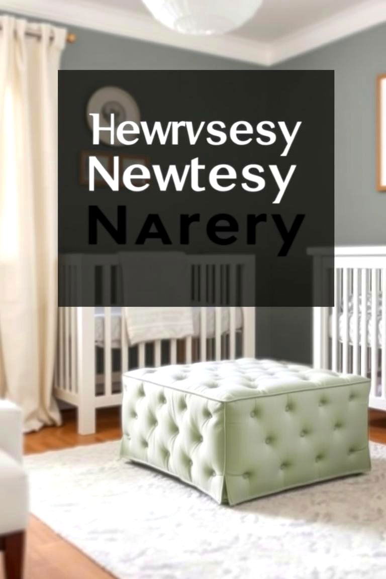 Add Versatility with a Sage Green Ottoman - 24 Sage Green Nursery Ideas