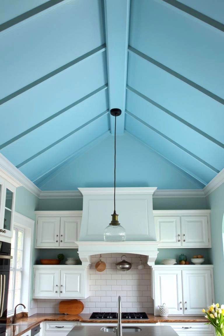 Add Visual Interest with a Painted Ceiling - 24 Vaulted Ceiling Kitchen Ideas