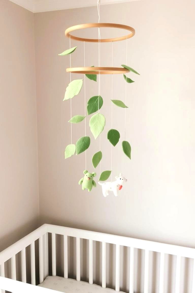 Add Visual Interest with a Sage Green Mobile - 24 Sage Green Nursery Ideas