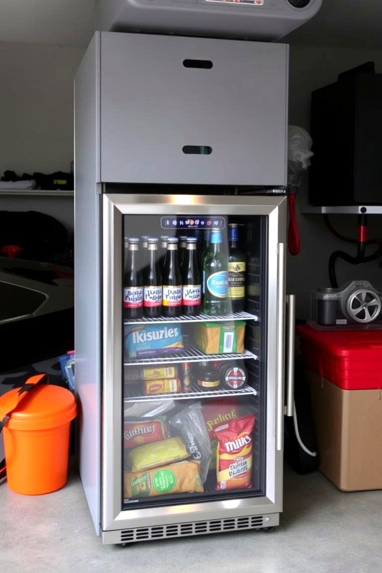Add a Beverage Fridge - 24 Garage Makeover Ideas