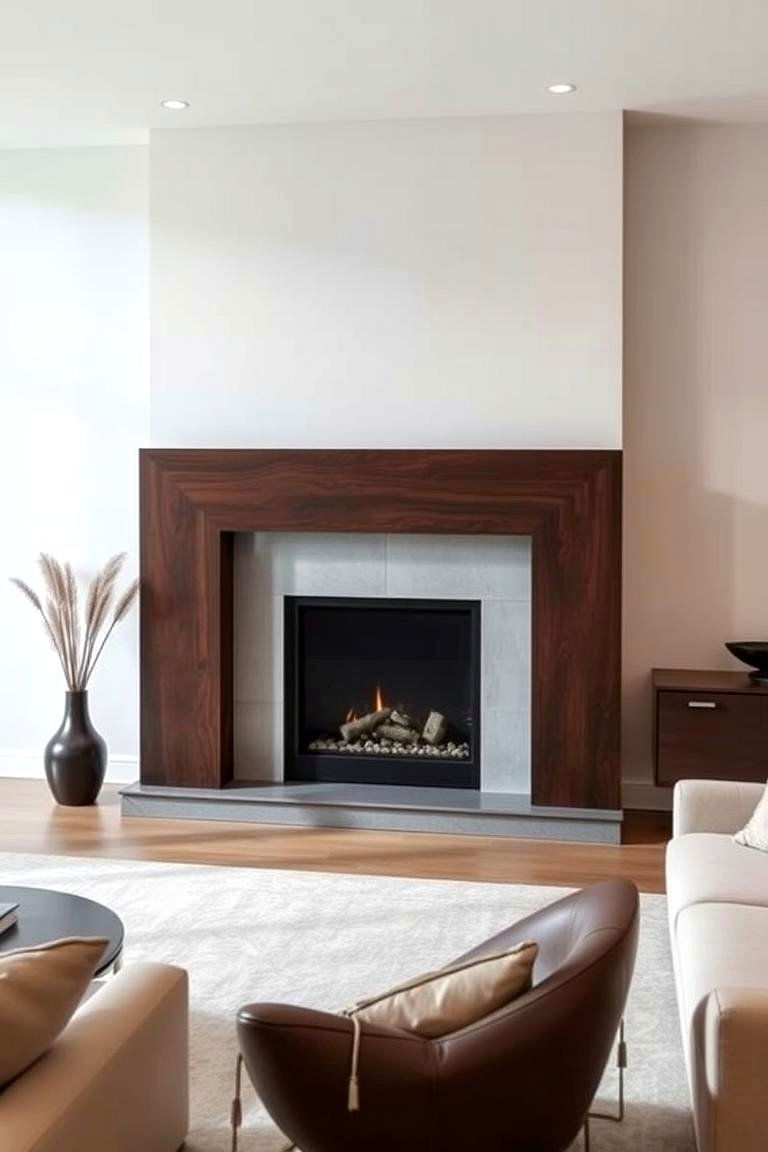 Add a Bold Modern Mantel - 24 Fireplace Decor Ideas