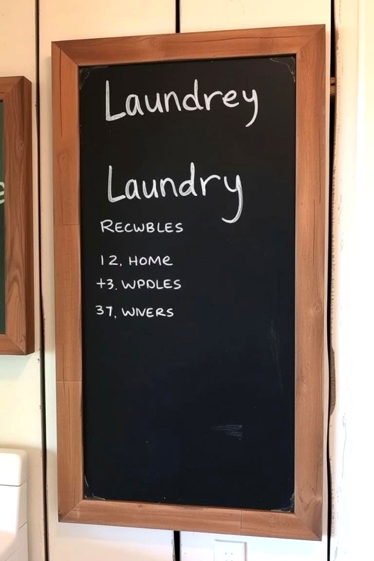 Add a Chalkboard for Notes - 24 Rustic Laundry Room Ideas