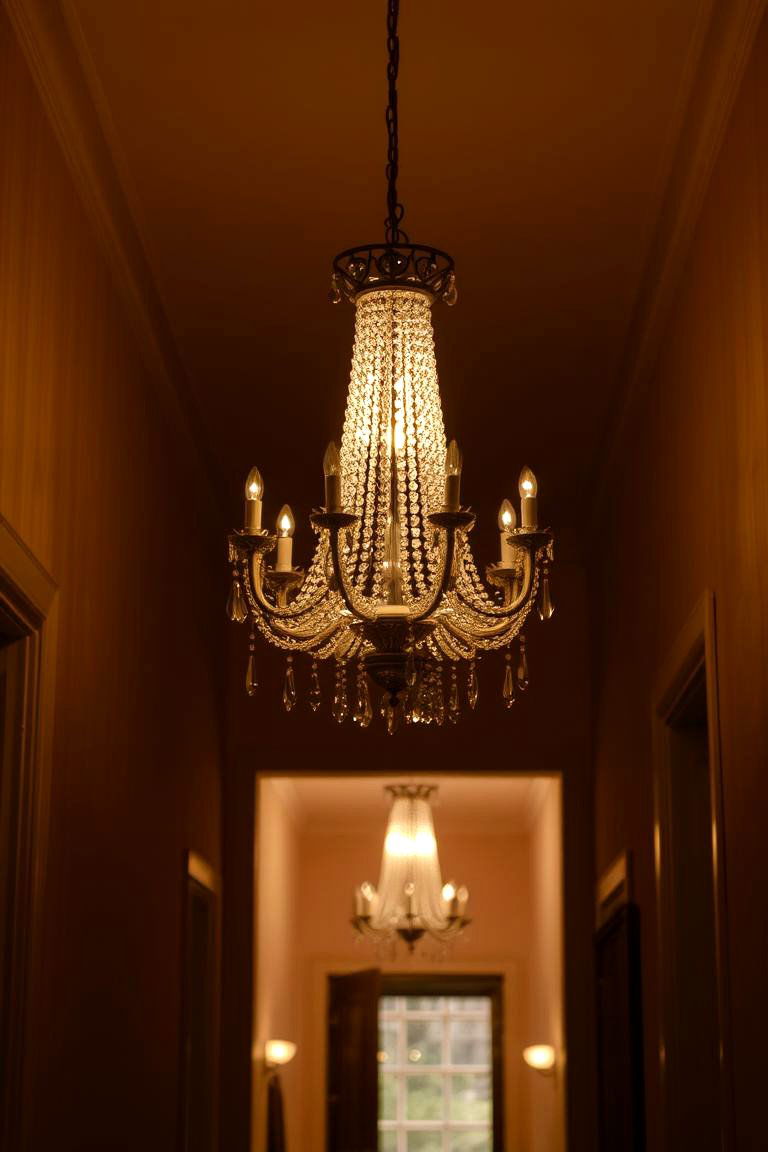 Add a Chandelier for a Touch of Luxury - 24 Narrow Hallway Lighting Ideas