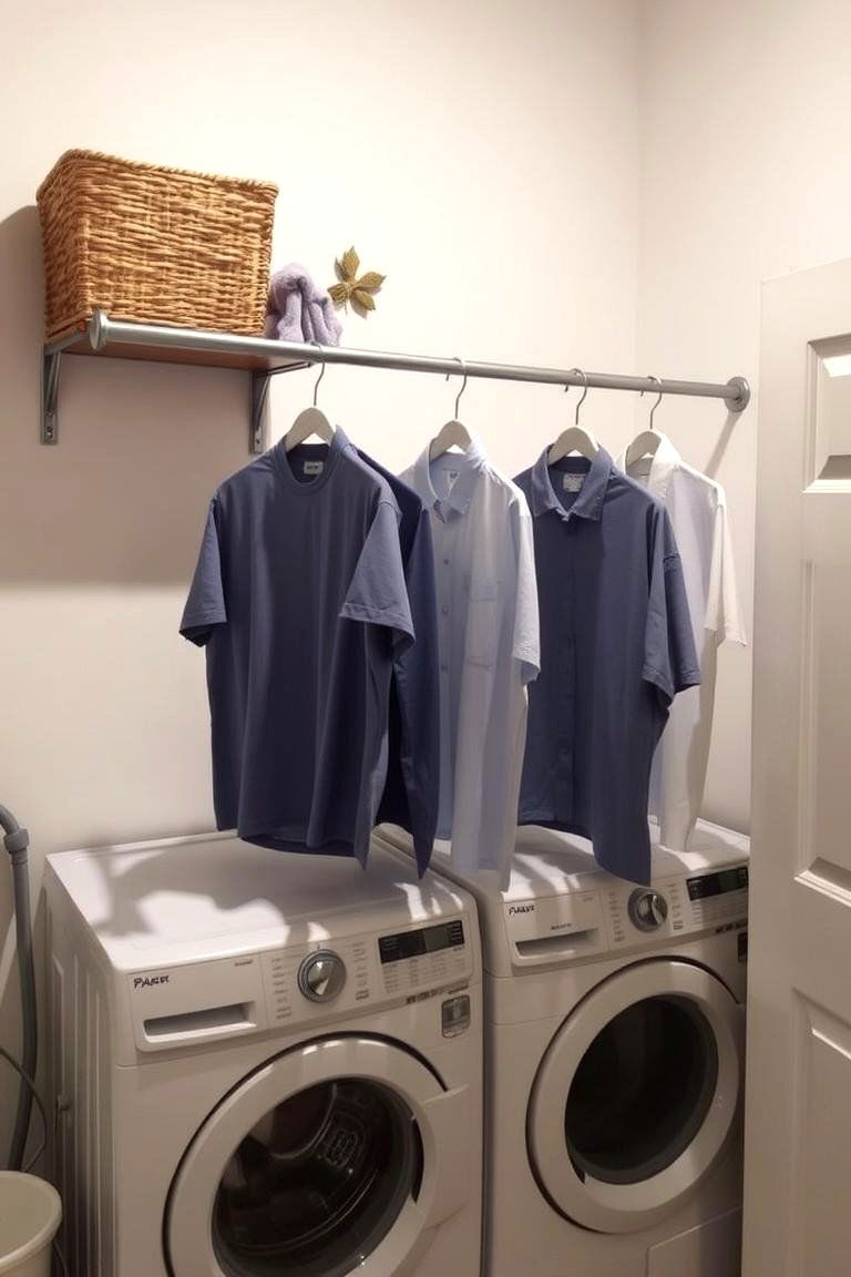 Add a Clothes Hanging Rod - 24 Laundry Room Decor Ideas