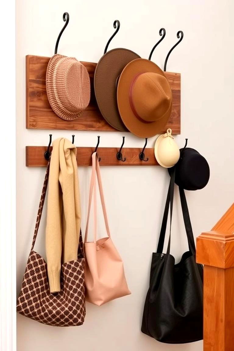 Add a Coat Rack or Hooks - 24 Stair Landing Ideas