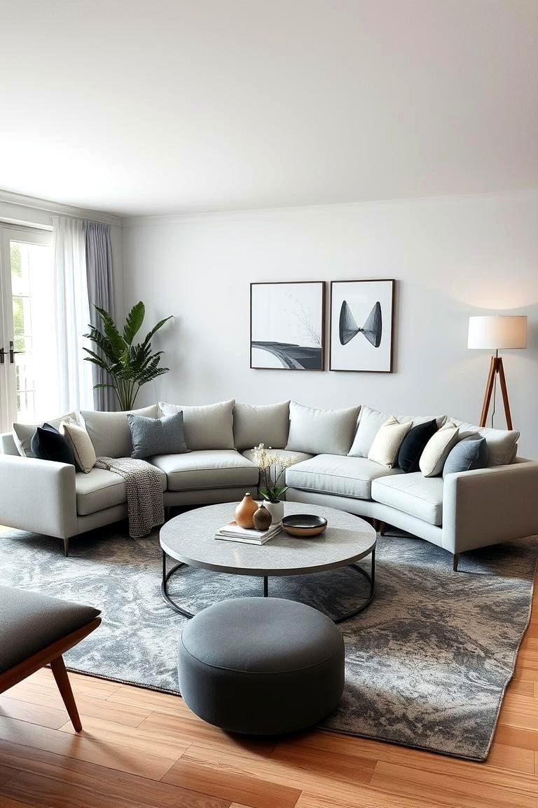 Add a Grey Coffee Table as a Centerpiece - 24 Grey Living Room Ideas