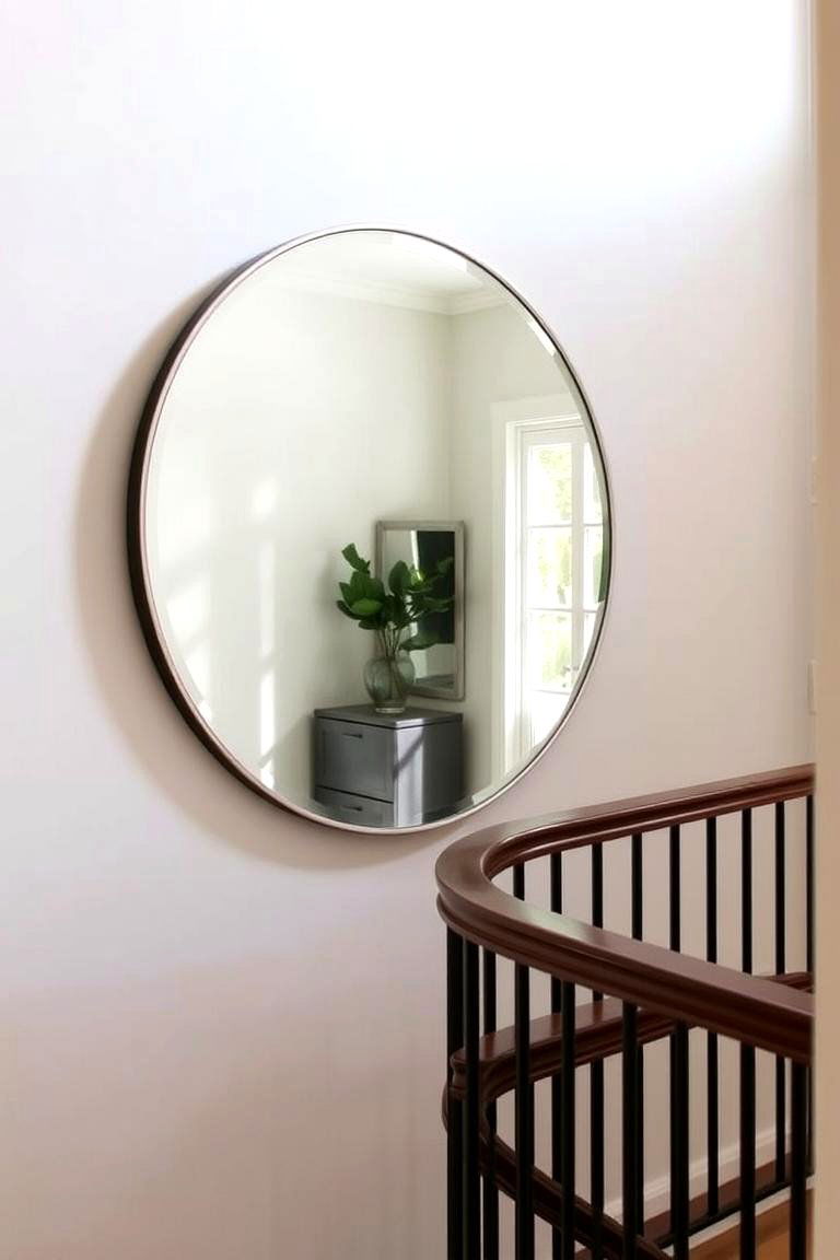 Add a Mirror - 24 Stair Landing Ideas