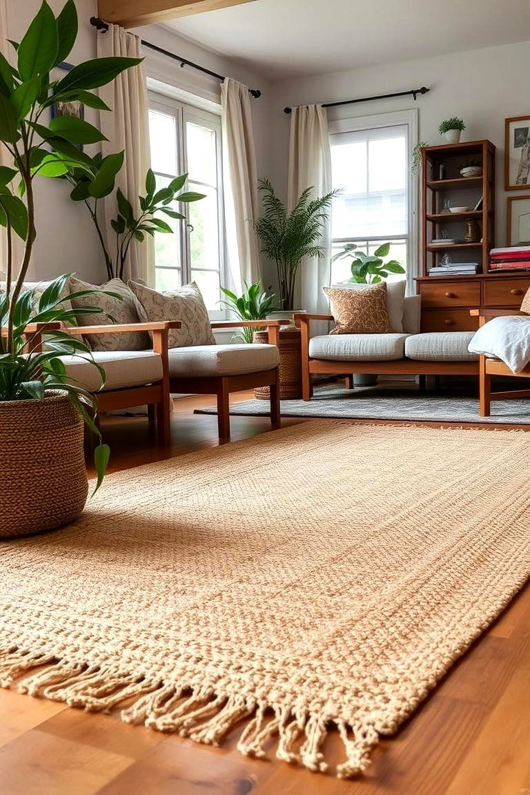 Add a Natural Fiber Rug - 24 Natural Living Room Ideas