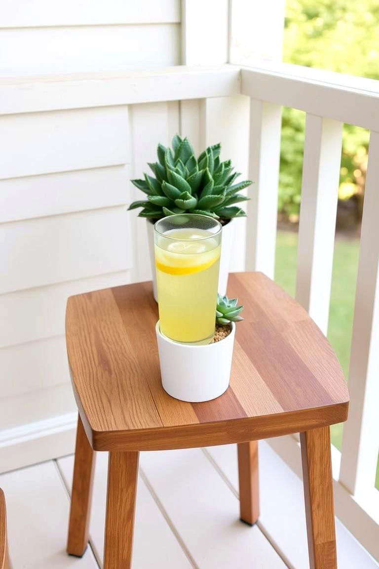 Add a Small Side Table for Convenience - 24 Small Front Porch Ideas