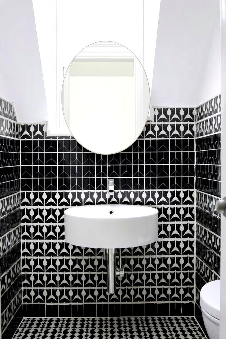 Add a Statement Mirror - 24 Apartment Bathroom Ideas