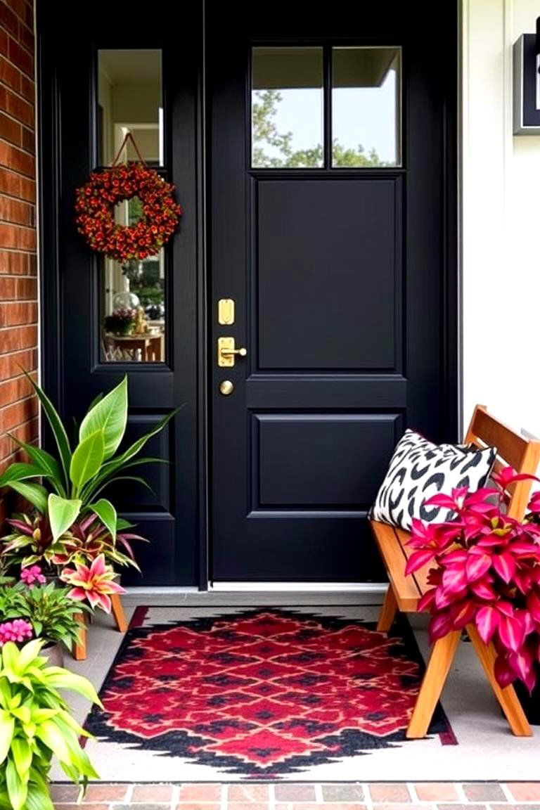 Add a Statement Rug - 24 Front Step Ideas