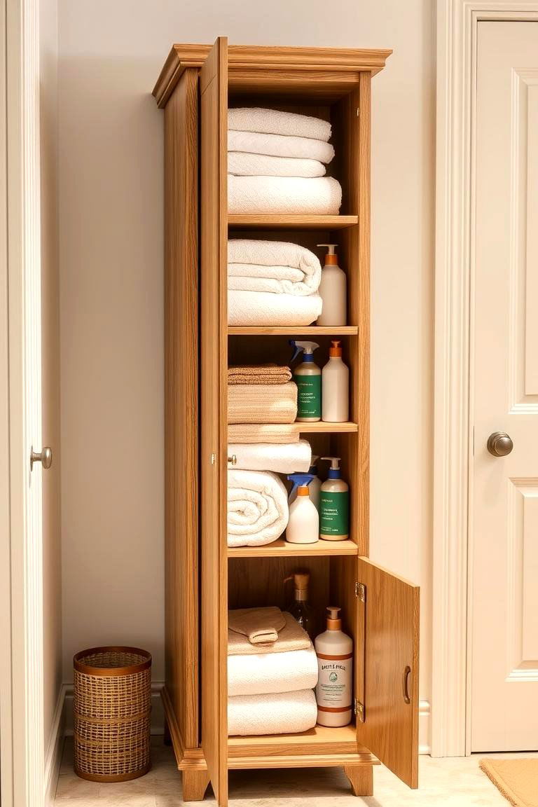 Add a Tall Cabinet for Extra Storage - 24 Laundry Room Storage Ideas