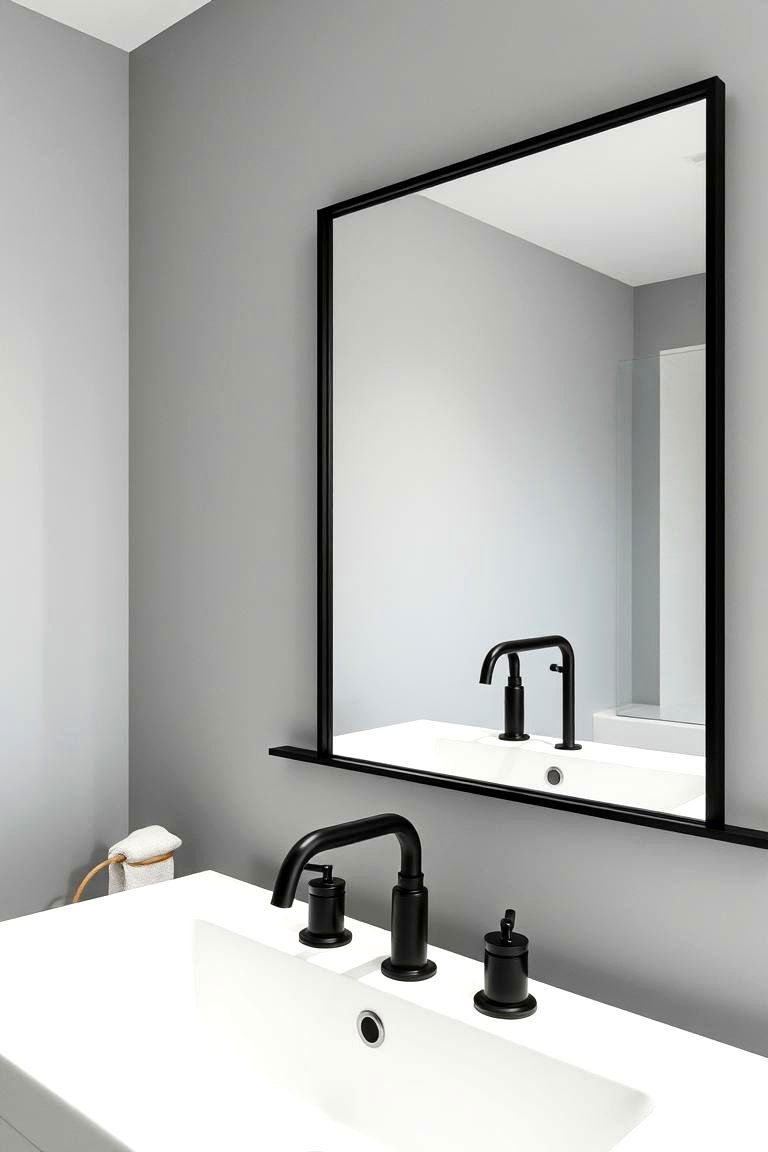 Add a Touch of Black for Contrast - 24 Scandinavian Bathroom Ideas