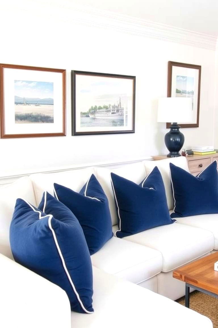Add a Touch of Blue for Coastal Flair - 24 Hamptons Living Room Ideas