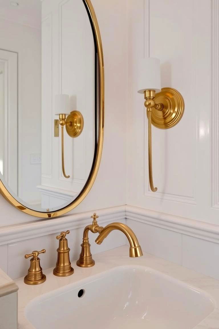 Add a Touch of Glamour with Metallic Finishes - 24 Apartment Bathroom Ideas
