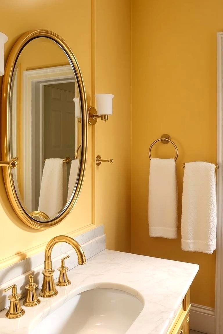 Add a Touch of Gold - 24 Yellow Bathroom Ideas