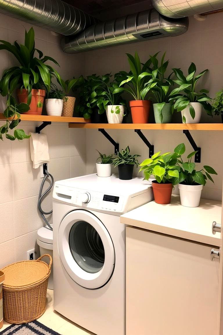 Add a Touch of Green with Plants - 24 basement laundry room ideas