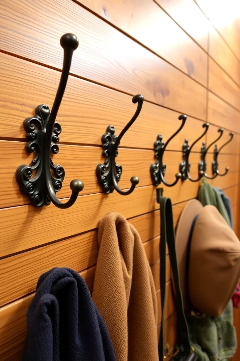 Add a Touch of Style with Decorative Hooks - 24 Entryway Closet Ideas